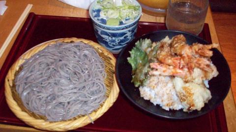 Cold Soba Noodles and Shrimp Tempura