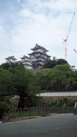 Construction Cranes at Himeji Castle, Japan